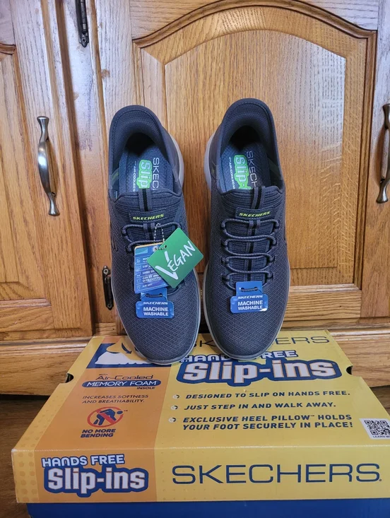 Skechers Mens Size 9 Slip Ins Summits High Range Gray Shoes Washable Slip On - Picture 4 of 10